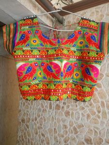 Kutchi Cotton Chaniya Choli Without Dupatta
