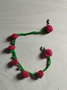 Handmade Rose Anklet with Bells