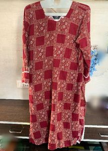 Maroon Printed Kurta