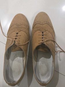 Tan Suede Brogue Shoes