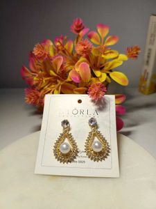 Elegant Pearl & Crystal Drop Earrings