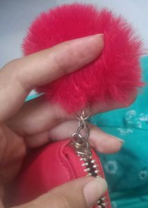 Cute Red Floral Zip Wallet