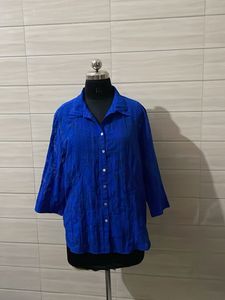 imported Vibrant Blue Button-Up Shirt