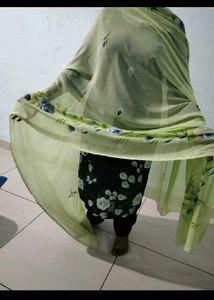 Light Green Floral Dupatta