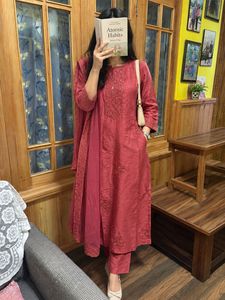 Elegant Red Kurta Set with Dupatta