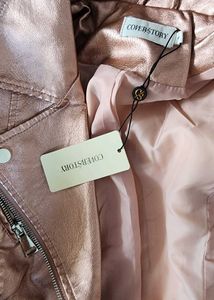 Cover Story Rose Gold Faux Leather Jacket