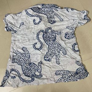 Leopard Print Button-Up nightwear/shirt