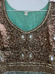 Embellished Teal Kurta set with dupatta