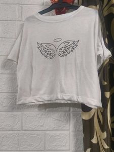 White Angel Wings Graphic T-Shirt with skirt