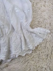 Elegant White Off-Shoulder Embroidered Blouse