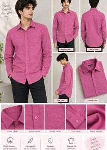 Men's Classic Cotton Pink Shirt
