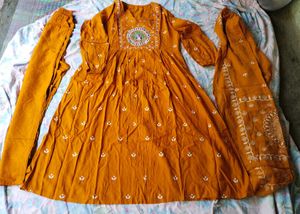 Designer Yellow Kurta Set with Dupatta