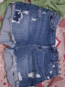 Distressed Denim Shorts