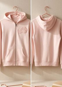 Cute Pink Rose Zip-Up Hoodie