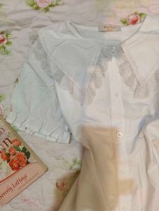 White Lace Collar top