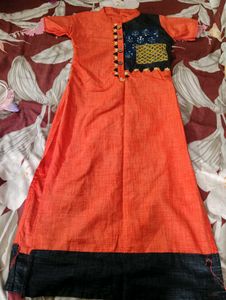 elegant orange kurti