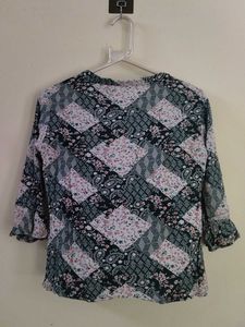 Patchwork Floral Peasant top