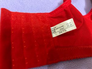 Red Bra with Embroidery