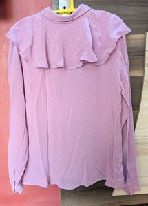 Caped Collar Sheer Dobby Casual Shirt