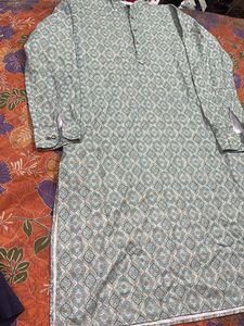 Light Blue Geometric Print Kurta for men …..🗯️🔥