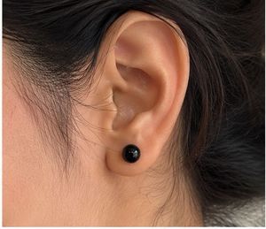 Black Stud Earrings - Pack of 10