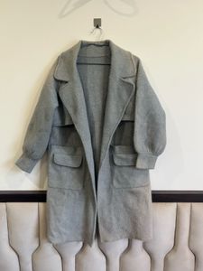 Elegant Grey Wool Blend Coat