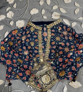 Elegant Blue Silk three piece