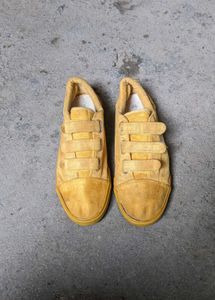 Yellow Suede Velcro Sneakers