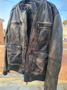 it's a casual leather bomber jacket