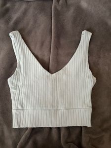 Ribbed V-Neck Crop Top