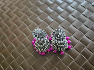 Customized Oxidized Silver Jhumka Earrings-Unused