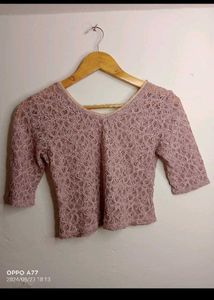 Elegant Lace Crop Blouse