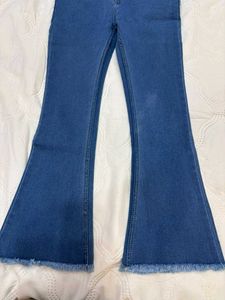 Women's Blue Flared Denim Jeans