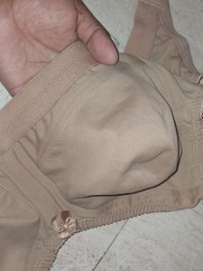 Full Coverage Tan Color Bra With Three Hooks