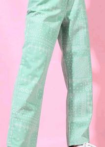 Trendy Mint Green Printed Pants