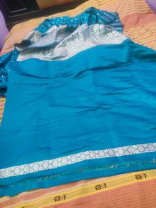 Beautiful Teal Banarasi Silk Saree