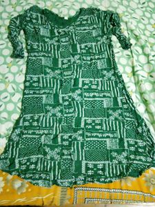 Stylish Green Printed Kurta