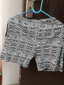 Geometric Print Grey Shorts.free Size