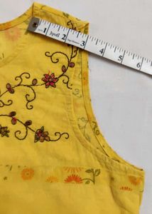 Cotton Floral Embroidered Sleeveless Top