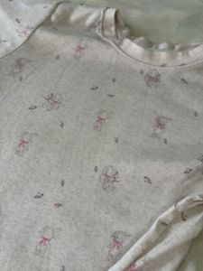 Cute Top bunny print  , baby tee , coquette