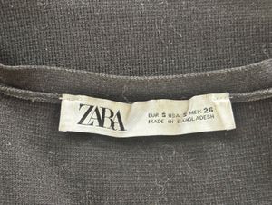 Zara Ribbed Crop Tank Tops Set  - Black &amp; Beige