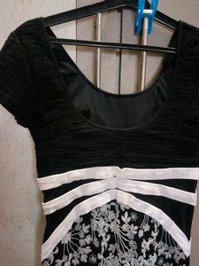 Elegant Black &amp; White Floral Dress (size 26)