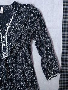 Black Printed short kurti