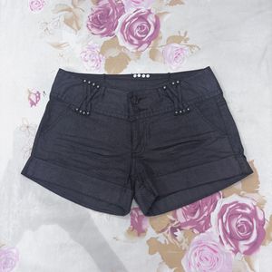 greyish black Shorts with Studs emo punk y2k