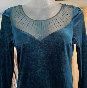Elegant Teal Velvet Gown