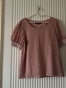 Sheer Lace Puff Sleeve Top