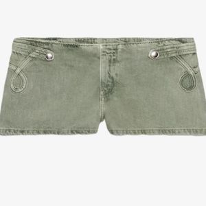 Zara Y2K-style low-rise micro denim shorts