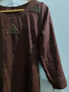 Elegant Brown Ethnic Aline Kurta