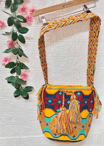 Vibrant Woven Shoulder Bag