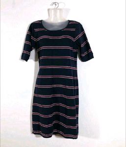 Striped Knee-Length Dress
